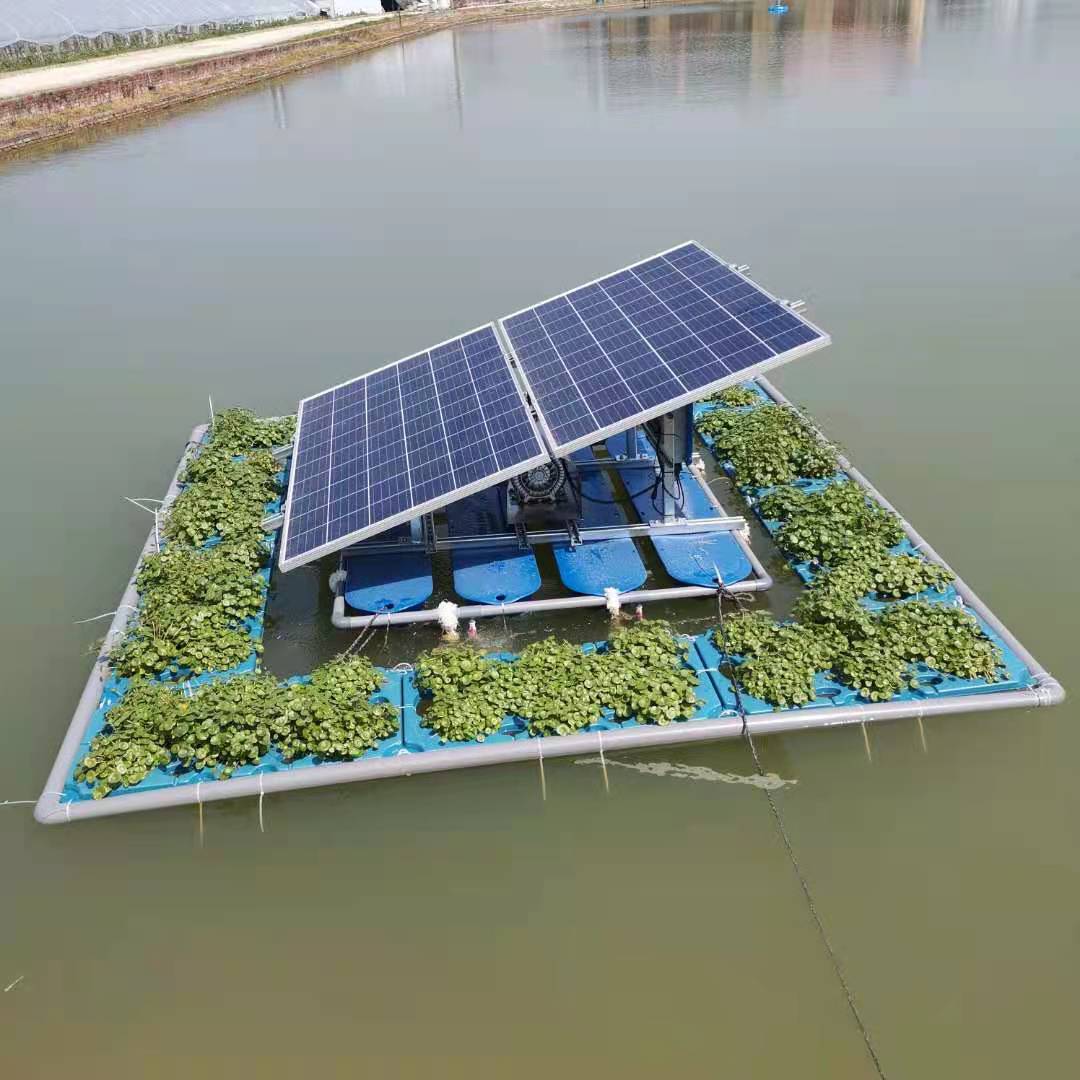 La aireación solar de estanques sin baterías es adecuada para el cultivo de estanques de peces y el tratamiento de ríos.